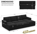 Belffin Modular Sectional Sleeper Sofa Bed - Image 2