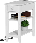 ChooChoo Narrow End Table with Charging Station, Side Table Living Room with by ChooChoo