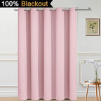 Yakamok Pink 100% Blackout Patio Door Curtain Panels W70 x L84, 1 Panel | Noise - Image 2