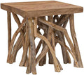 Brown Mixed Recycled Wood Coffee Table, Rustic Solid Wood Small Durable by Unknown
