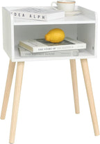 MaxSmeo White Nightstand, Small Bed Side Table by MaxSmeo