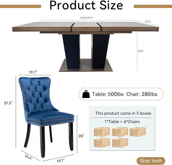 Henf 7 Pieces Extendable Dining Table Set - Image 7