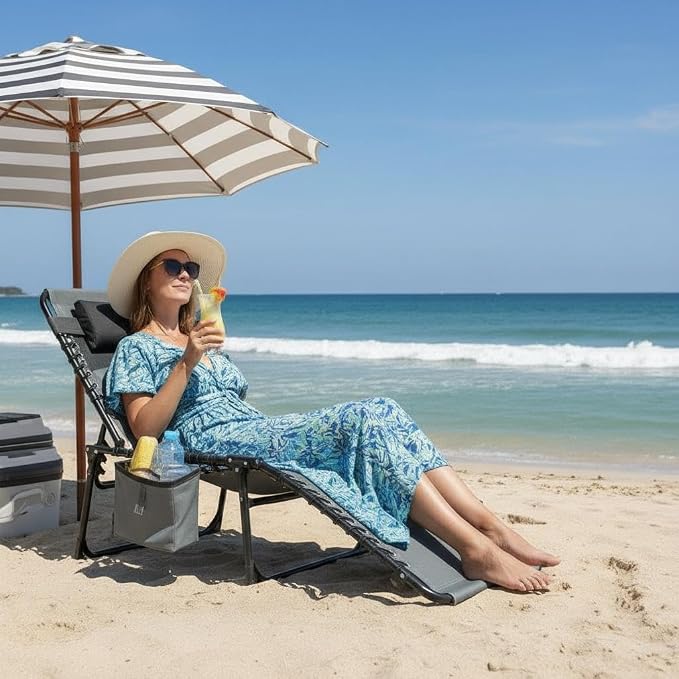 Outdoor Chaise Lounge Chair, Folding Tanning Chair - Image 6