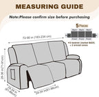 Gennia Recliner Sofa Covers 5 Pieces, Waterproof Sectional Couch Cover Stretch - Image 4