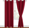 Blackout Curtains for Bedroom, 38 x 84 Inches Long, Christmas Red | Thermal by Hiasan