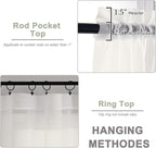 Sheer Curtains 78 inch Length, Ivory Sheer Cutains 2 Panels Set - Image 9