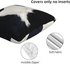Black and White Western Cow Print Pillow Covers 18x18 Set of 2, Cowhide Accent - Image 4
