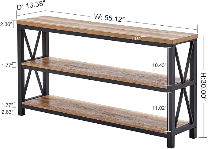 FATORRI Console Table for Entryway, Wood Sofa Table, Rustic Hallway Tables - Image 3