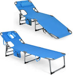 Goplus Tanning Chair, Folding Adjustable Patio Lounge Chair by Goplus