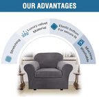 H.VERSAILTEX Rich Velvet Stretch 2 Piece Cover Chair Slipcover Sofa Cover - Image 8
