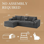 105" Convertible Sectional Couch - Image 2