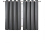 Blackout Curtains 66 x 54 Inch Long Frost Grey Curtains Set of 2 Panels Room - Image 2