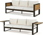 4-Piece Patio Conversation Set, Aluminum Frame Outdoor Patio Furniture Set w/ - Image 8