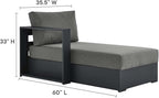 Modway Tahoe Aluminum Outdoor Chaise Lounge in Gray Charcoal - Image 2