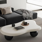 47.2” Cloud Coffee Table with 3 Ball Legs, Modern Irregular Center Table by BSYEIO