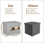 BelugaHelper Folding Storage Ottoman. Foot Rest Stool - Image 2
