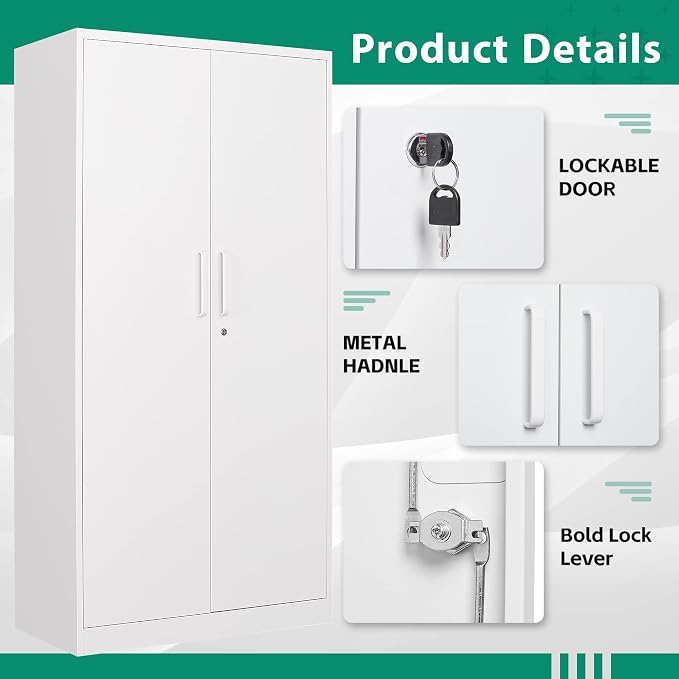 Letaya Metal Locker, Steel Wardrobe Storage Cabinets - Image 7