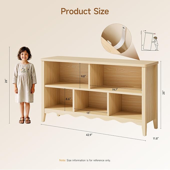 ONBRILL Montessori Shelf, 5 Cube Toy Storage Organizer - Image 2