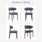 COLAMY Wooden Dining Chairs Set of 2, Modern Fabric Upholstered Dining Room - Image 9