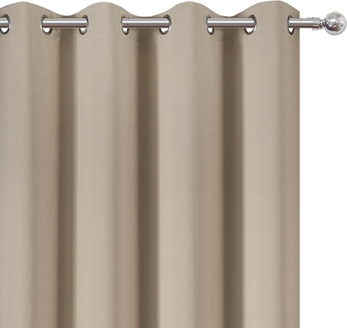 Blackout Curtains 52 x 108 inch/Khaki Curtains Set of 2 Panels/Thermal - Image 6
