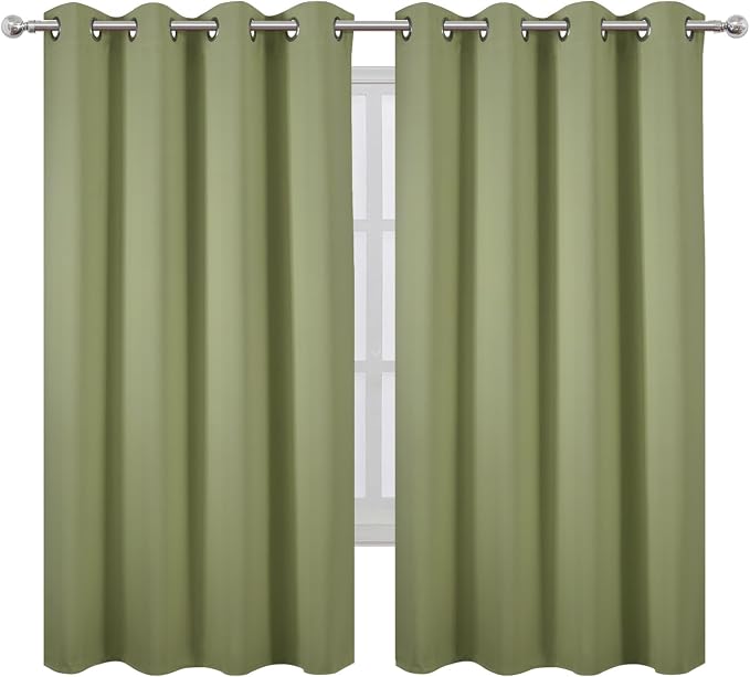 Sage Green Blackout Curtains 52 x 63 Inch Length/Set of 2 Curtain - Image 2