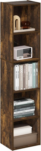 Furinno PASIR Book Shelf, 5-Tier Modern Bookshelf, Open Shelves Bookcase 9 x 12 by Furinno-FitsYourSpaceFitsYourBudget
