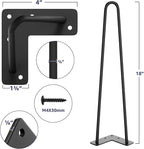 SMARTSTANDARD 18 Inch Heavy Duty Hairpin Furniture Legs, Metal Home DIY Projects - Image 2