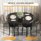 Shahoo 3-Piece Wooden Dining Table Set, Kitchen Breakfast Nook Sets - Image 4