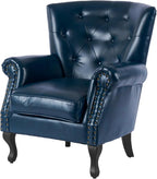 Modern Accent Chair, Mid-Century Faux Leather Armchair by LOVSPATIOFURNITURE