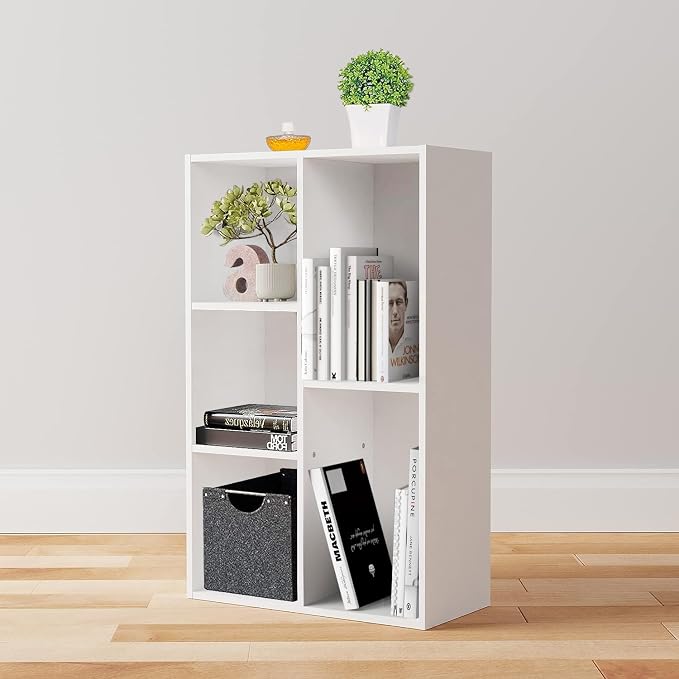 Amazon Basics 5 Cube Storage Organizer Bookcase, Sturdy Shelves - Image 2