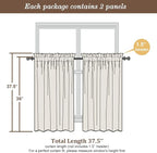 Chyhomenyc Sheer Curtains 36 inch Length 2 Panels Set, Light Filtering Voile - Image 3