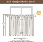 Chyhomenyc Sage Green Semi Sheer Curtains 36 Inch Length, Light Filtering Faux - Image 5