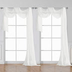 Sheer White Curtains 144 inch Extra Long, Elegant and Airy Drapes Translucent by OWENIE