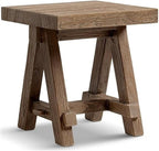 Pemberly Row 18 in Square Reclaimed Elm Side Table, Medium-Dark Brown Finish by PEMBERLYROW
