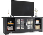 LINSY HOME Farmhouse TV Stand for 65 Inch TV, Wood Entertainment Center by LINSYHOME