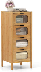 Giantex 4 Drawer Storage Cabinet, Bamboo Storage Organizer by Giantex