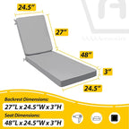 AAAAAcessories Outdoor Chaise Lounge Cushions, Fade-Resistant, Waterproof Patio - Image 5
