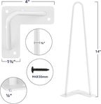 SMARTSTANDARD 14 Inch Heavy Duty Hairpin Furniture Legs, Metal Home DIY Projects - Image 2