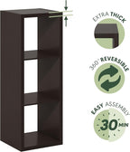 Furinno Cubicle Book Shelf, 3-Cube Bookshelf, Extra Thick Frame Horizontally & - Image 8