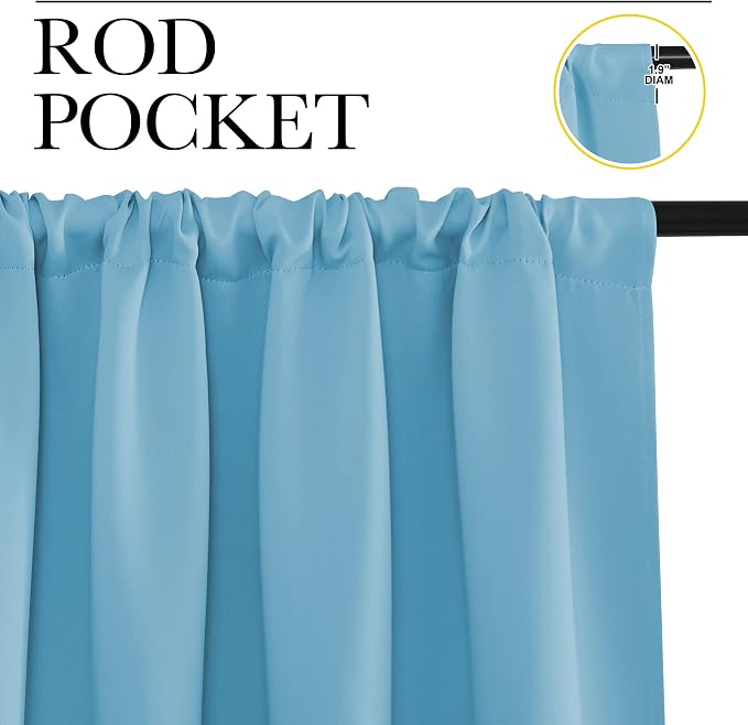 NICETOWN RV Blackout Curtains for Camper Windows, Teal Blue, Kitchen Curtains - Image 2