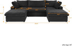 Cloud Modular Sectional Sofa Couch, 120.45" U Shaped Convertible Couches - Image 2