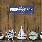 Jetec POOP DECK Sign Nautical Bathroom Wall Decor,Blue - Image 3