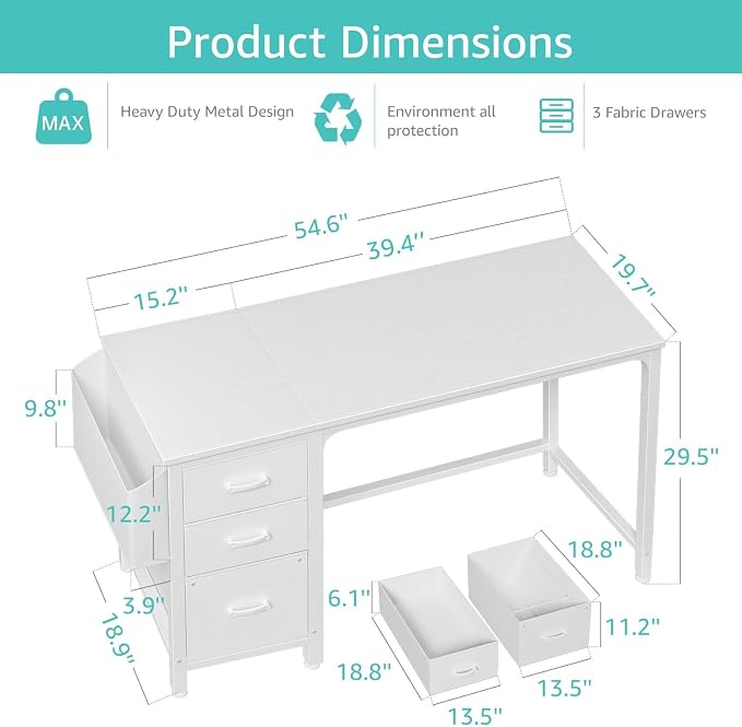 Lufeiya White Computer Desk - Image 3