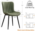 YOUNUOKE Mid-Century Modern Dining Chairs Set of 2, Olive Green Faux Leather - Image 2