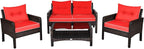 Tangkula 4 Piece Patio Furniture Set, Outdoor Wicker Conversation Set - Image 9