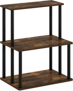 Furinno Turn-N-Tube 3-Tier Toolless Kitchen Storage Shelf, Amber Pine/Black - Image 5