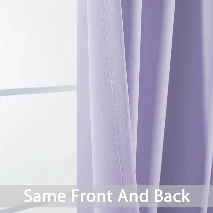 Yakamok Room Darkening Curtains 52x63 inch Length Lilac-Living Room | 2 panels - Image 6