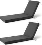 2 Pcs Chaise Lounge Cushions Outdoor Set of 2, Outdoor Chaise Cushion by Aegisun
