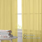 Sheer Curtains 84 Inches Long 2 Panels Set, Rod Pocket Voile Fimly Sheer Drapes - Image 3