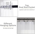 White Sheer Curtains 63 Inch Length 2 Panels Set - Image 4